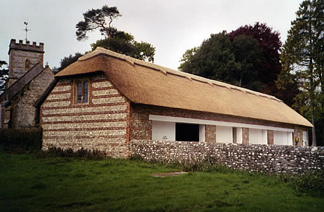Large thatched garage on the Up Cerne Estate, Dorset