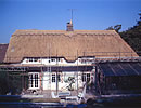Rethatch with ornate block-cut and patterned ridge
